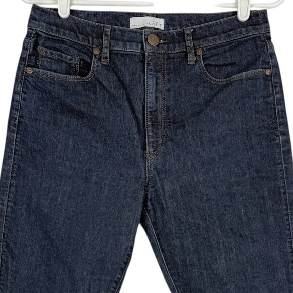 LOFT Women's Stretch Modern High Waist Blue Denim Skinny Ankle Jeans Size 28 - Picture 3 of 11